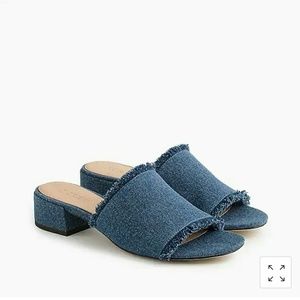 J. CREW || 
Women Low-heel Mules in Denim